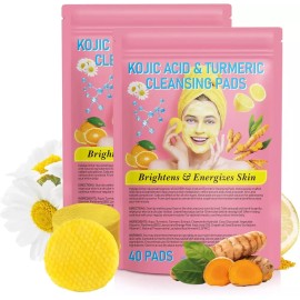 일반 40pcs 강황 클렌징 패드 - 다목적 생분해성 얼굴 및 신체 자극 없음 2팩 General 40pcs Turmeric Cleansing Pad - Multipurpose Biodegradable Face and Body No Stimulus 2 Packs [40p 2pc]