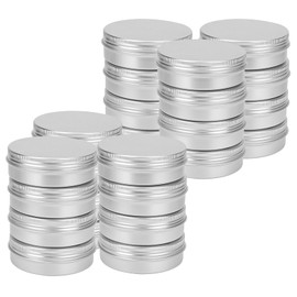 JOIKIT 24 Pcs 100ml Aluminum Tin Cans with Lids, 3.3oz Silver Aluminum Tin Jars, Round Empty Aluminium Containers with Screw Lid for Lip Balm, Cream, Mini Candles