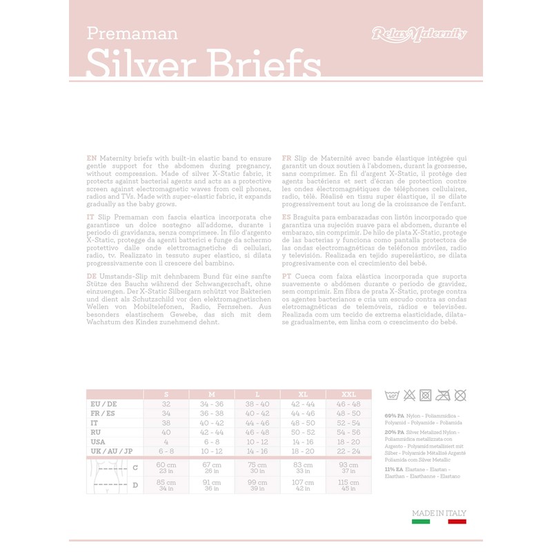 Relax Maternity Baby Protective Belly Band with Silver - Silver