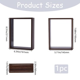 CREATCABIN Wood Shadow Box Dried Flower Frame Memory Box Display Box Deep Picture Photo Postcard Showing Specimen Frame DIY Crafts Tabletop Decor for Anniversary Wedding Graduation 8.3x6.3x2.3 Inch