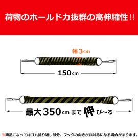 ganbalzo GM-07 2-Pack Bicycle Rubber Rope Bike Cargo Elastic Band for Cargo (Blue)