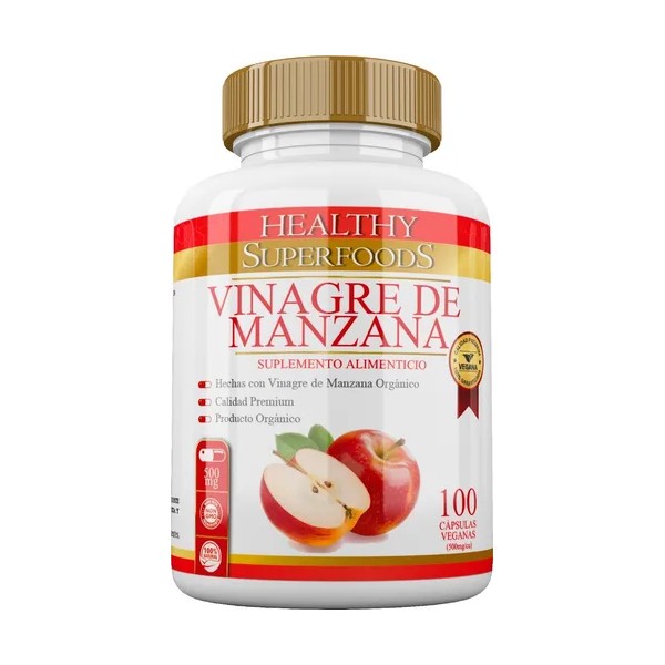 Vinagre De Manzana Premium 100 Caps 500mg Healthy Superfoods Sabor