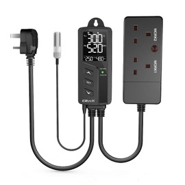 Elitech Temperature and Humidity Controller Prewired 220V Digital Thermostat Humidistat for Greenhouse Planting Reptile Homebrew Seeding Incubation, STC-1000Pro TH