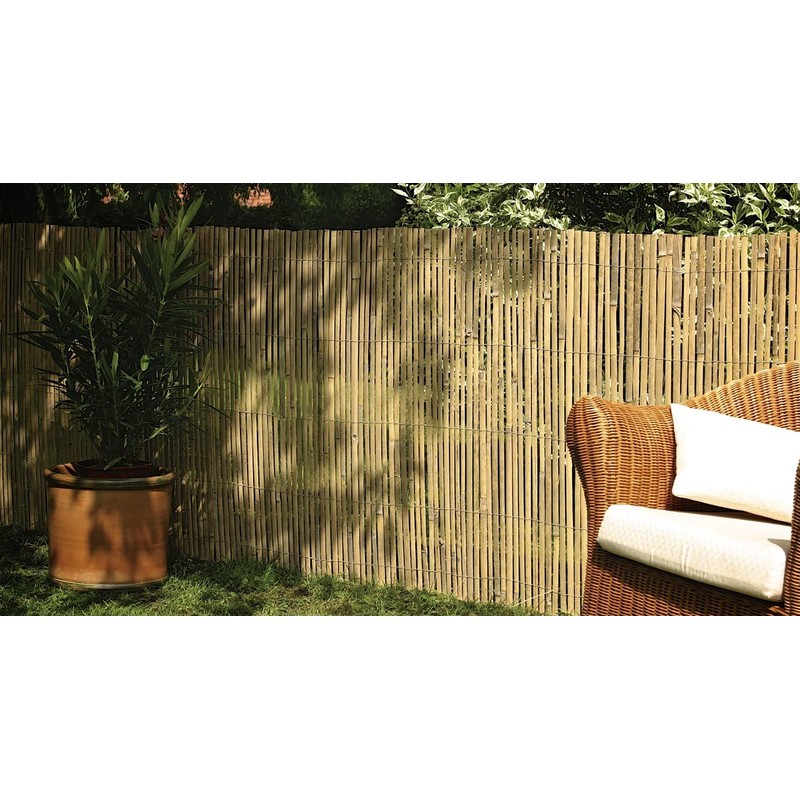 Forever Bamboo Natural Split Rolled Bamboo Fence Panel for Garden