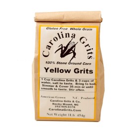 Carolina Grits Company Traditionally Stone Ground Yellow Grits, non-GMO, Whole Grain and Gluten Free (Yellow 1 Pack (1 Pound))
