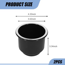 Dogary 2 PCS Auto cup holder insert, Drop in Plastic Cup Drink Can Holder, 4.3" x 3.6" Cup Holder Inserts, Universal for Most Cars Trucks SUVs RV Boat Couch (Black #01)