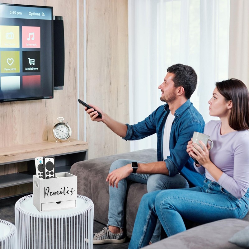 Remote Control Holder, 2 Slot TV Remote Holder& Desk Organizer