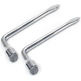 Utoolmart Car Spare Tire Lug Wrench for Jack - L Type Hexagon 19mm Slotted End Socket Repair Tool 2pcs