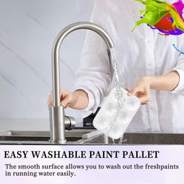 cobee Pack of 8 Mini Mixing Palette, 8.8 x 12.5 cm Paint Tray, Watercolour Palette, Plastic Art Painting and Craft Lessons, White Palette, Mixing Palette, Acrylic Paints Mixing