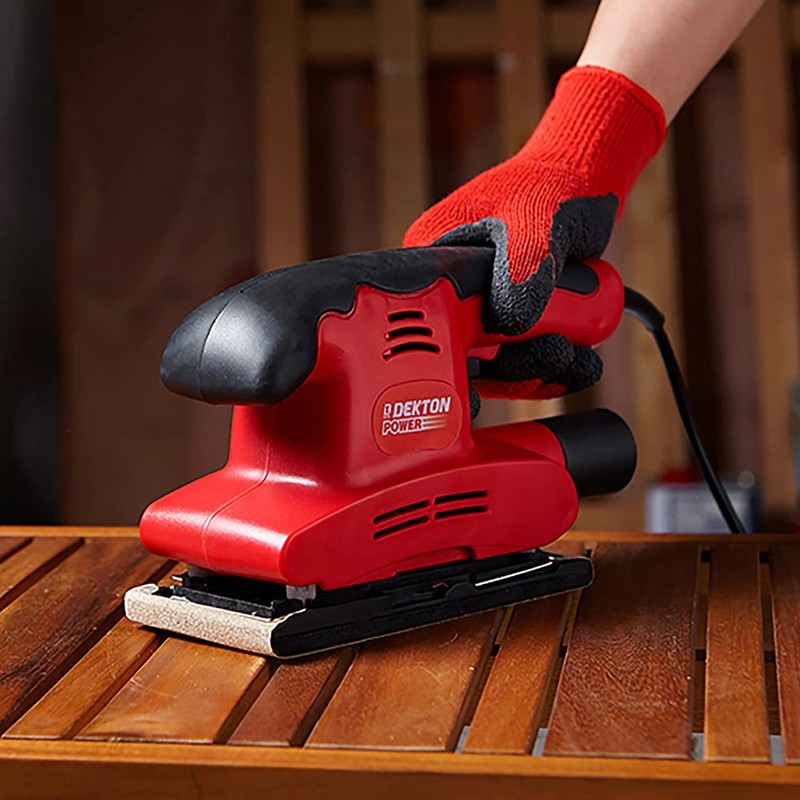 DEKTON DT80750 Hook and Loop Mixed Orbital Sanding Sheets, Black/Red,