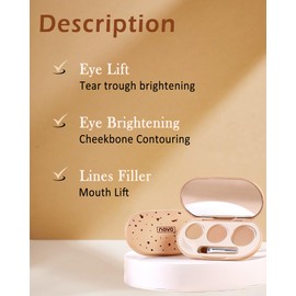 Cream Full Cover Concealer Palette, 3 in 1 Concealer Cream Waterproof Long Lasting, Concealer Dark Circles Cover Blemishes & Age Spots, Emphasises Contours, Contour Multi Use Makeup Palette for Women