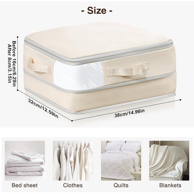 6-Pack Ultra Space Saving Self Compression Organizer - Compression Storage