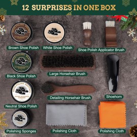 EPUMP Shoe Shine Kit, Black and brown