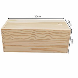 Anktily 2 Pack Unfinished Wood Storage Box with Sliding Lid Blank Natural Wood Box for Jewellery DIY Arts and Crafts Hobbies (20x10x8cm)