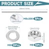 Pack of 5 Threaded Rods M8 x 200 mm, Threaded
