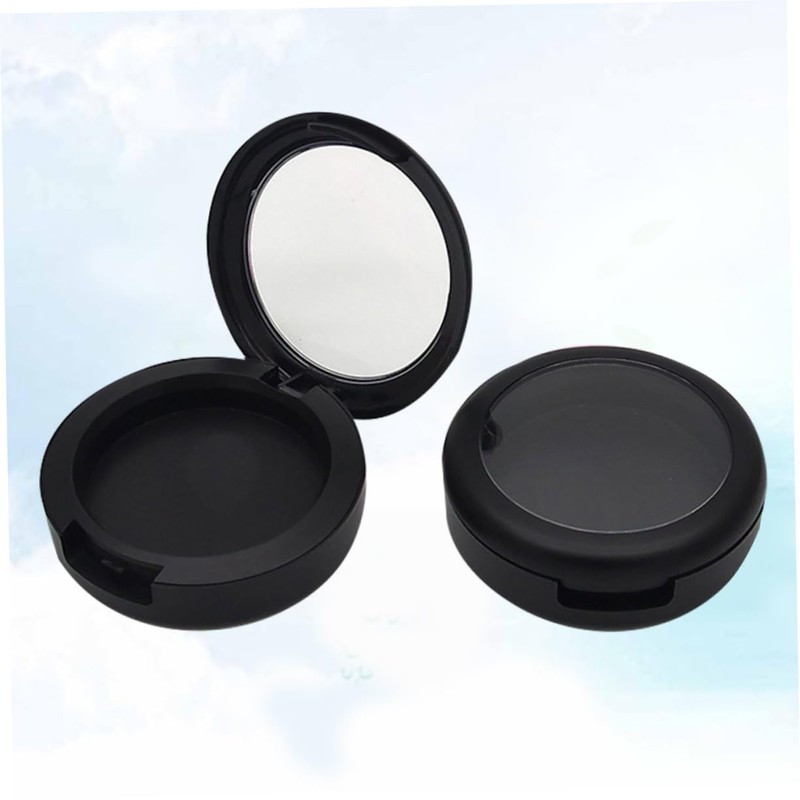 Ipetboom 6pcs Round Black Refillable Container Case for Lip Balm