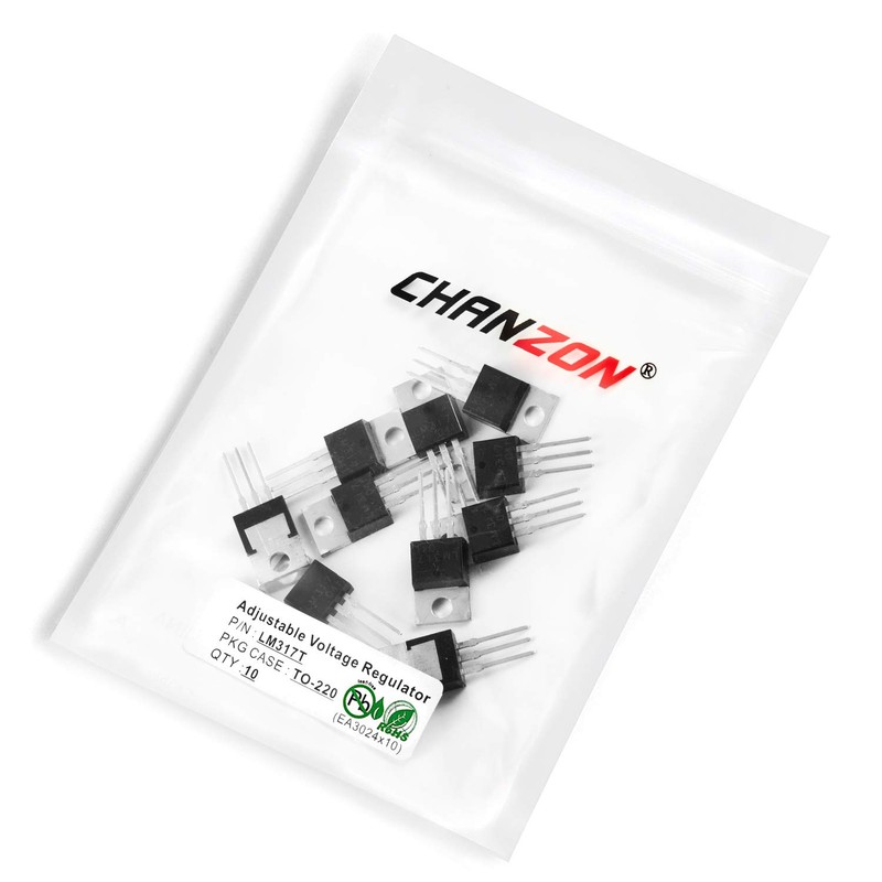 Chanzon LM317T TO-220-3L Positive Adjustable Voltage Regulator IC, Three Terminal