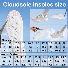Cloud Sole for Men and Women 4D Ultra Comfort Soft Step Insole Sole Insert with Arch Support Relieves Foot Pain and Fatigue Memory Foam Insole (Gray, Men: US 7-11)