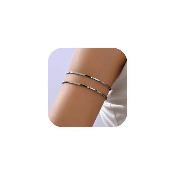 Todenb Upper Arm Cuff for Women Minimalist Adjustable Arm Band