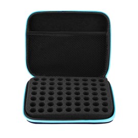 SHENGYIG 63 Compartment Essential Oil Storage Box - EVA Carry Bag with Handle, Waterproof & Shockproof - Organiser for 1-3 ml Bottles (Travel, Aromatherapy, Household), black