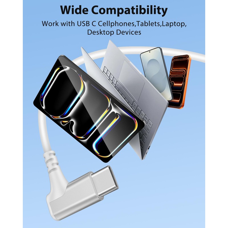 iMangoo 90° Angled Wired Earbuds USB C Headphones for Apple