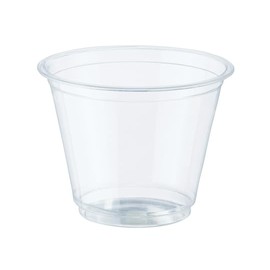 HEIKO Transparent Cups, A-PET 9 oz, Shallow Shape, 3.6 inches (92 mm), Pack of 50