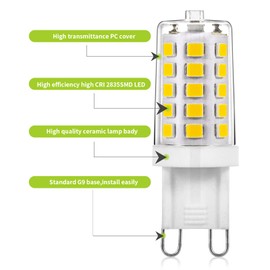 Joutameili 10 Pack G9 LED Bulb 4W Equivalent 40 Watt, No Flicker LED G9 Bulb, T4 Halogen Light Lamp Replacement, 120V Neutral White 4000K for Chandelier Lighting,Non-dimmable