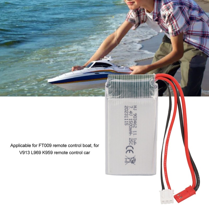7.4V 1500mAh RC Car Lithium Battery with JST Plug 903462