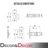 DecorAndDecor Tubular Mortice Latch Operated by Lever Handles (44mm-64mm, Brass)