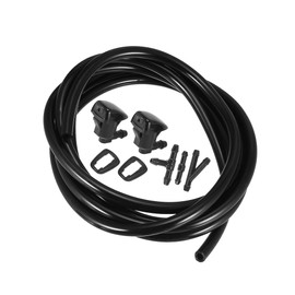 HOPESPANNER Front Windshield Wiper Nozzles Kit for Pontiac G6 for Chevy Malibu with Gaskets 2 Meter Fluid Hose - Pack of 6 Black Replace Parts Vehicle Components