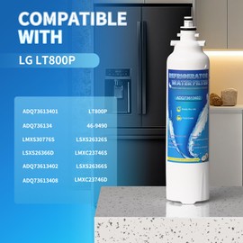 ADQ73613401 Water Filter Replacement for LG LT800P, LT800PC, ADQ736134, ADQ73613402, Kenmore 9490, Kenmore 46-9490, Pack of 2