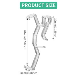 10 Pcs Valance Clips 2.5'' Window Blinds Hidden Clip Clear Plastic Hidden Retainer Holder Clip for Window Blind Valance with 64mm in Width Retainer Holder, Horizontal Faux & Wood Blinds Parts