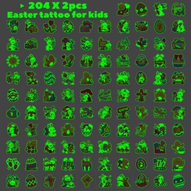 TatoYard Easter Tattoo Children - 408 Sheets Light Tattoos Children Easter Tattoos for Boys and Girls, Easter Gifts Children, Small Items for Easter Children Small Gifts Easter