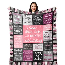 Yesbird Birthday Gift for Women, Birthday Gift for Mum, Girls, Wife, Girlfriend, Sister, Girlfriend, Colleague, Funny Gift, Birthday, Happy Birthday Decoration Blanket, 150 x 130 cm
