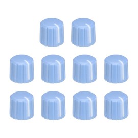 MECCANIXITY Potentiometer Control Knob ABS Guitar Knob for Electric Guitar Power Amplifiers,Stereos,Bass 6mm D Type Shaft 180 Degrees Blue White 20PCS