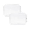 Happyupcity 2Pcs Clear PVC Makeup Bag Portable Zippered Cosmetic Bag