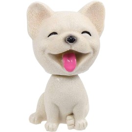 Bobble Head Dog Simulation Shaking Head Dog Bobbleheads Dog Toy Ornaments Mini Bobble-Head Toys for Car Vehicle Home Office Decoration - French Bulldog