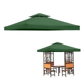 perixir Gazebo Canopy Top Replacement Cover 117"x117", 2-Tiers，for Smaller 10'x10' Dual-Tier Gazebo Canopy, Water, Dirt, and UV Resistant Canopy Replacement Cover(Green)