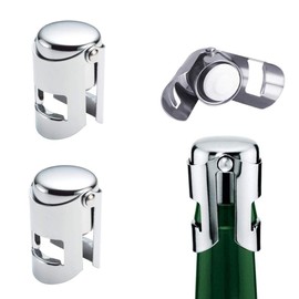 YFOX 3 Piece Champagne Bottle Stoppers Stainless Steel Vacuum Sealing Caps
