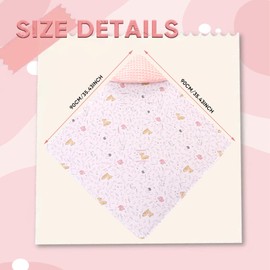 LAT Baby Car Seat Blankets, Universal baby Swaddling Blanket,Boy Girl Hooded Cosy Toes,Double Layer Cotton Warm Blanket Wrap for Car Seat, Pushchair, Pram, Buggy, 90 x 90 cm (Pink+Colorful Rabbit)
