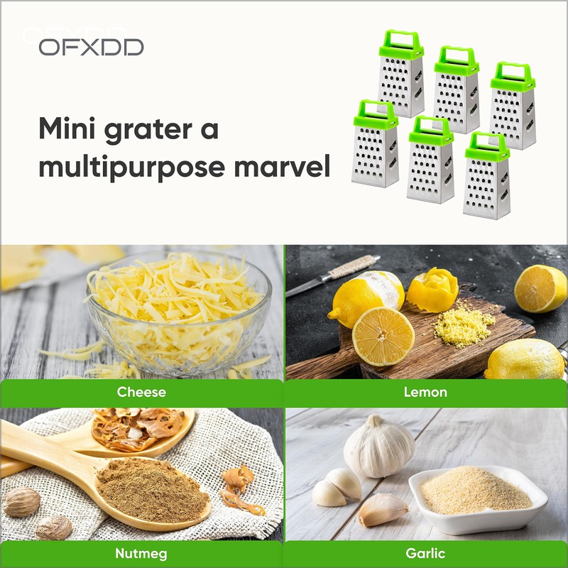Mini Grater 2 Pcs - Small Grater for Cheese, Garlic,