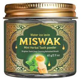 2PCS Miswak Tooth Powder, Oral Care, Herbal Whitening Toothpaste, Supports Enamel Strength & Oral Wellness, Sensitive Formula, Fluoride Free, Miswak Root for Teeth and Gums