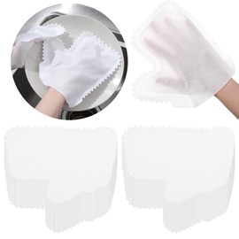 70 Pcs White Microfiber Dusting Cloths Gloves, Dusting Mitt Microfiber Dusting Cloth Replaces Dust Wipes Feather Dusters, Pet Hair Cleaning Possible Dual-Sided Disposable Dusting Gloves