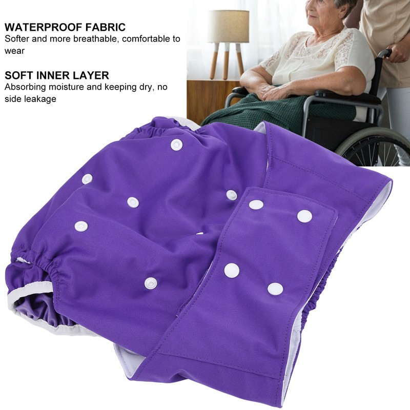 Adjustable Adult Cloth Diapers Anti Leakage Reusable Pocket Nappy for