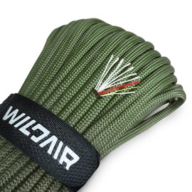 WILDAIR Paracord Survival Paracord Survival Ropes Parachute Fire Cord Survival Ropes 4-in-1 Military Type III with Integrated Fishing Line Fire Starter Tinder