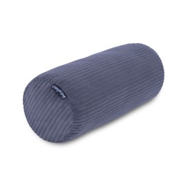 Neck Roll Corduroy Grey Neck Pillow Oeko-Tex 100 Certified and Washable at 40°C - Neck Support Pillow with Cover Round for Car, Plane, Travel or for Reading and Relaxing at Home - 15 x 40 cm