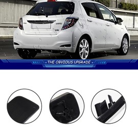 TurningMax For 2012 2013 2014 Toyota Yaris Rear Bumper Reflector Brake Tail Light Smoked Housings 52163-52100, 52164-52100