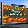 BlissYard Happy Fall Y'all Backdrop Autumn Scarecrow Sunflower Photography Backgroup