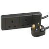 Pro Elec 2 m 2 Way Extension Lead - Black