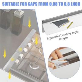 Ecopandy 2 Pack Stove Gap Covers Stainless Steel, T Shape cooker Gap Filler, Heat Resistant Oven Gap Filler 2-Side Extension, Retractable Length 13.8" To 27.5" Between Counter Stovetop Oven Counter